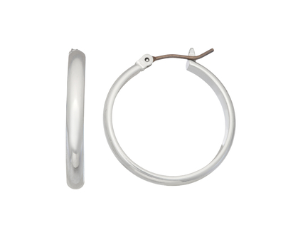 NINE WEST PE 25MM MED HOOP in Silver