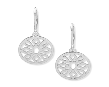 NINE WEST PE FLOWER DROP EAR in Silver