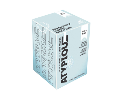 Atypique Amaretto Gin and Tonic Non-Alcoholic Cocktail - 4x355ml