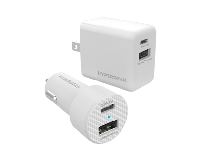 Hypergear Power Adapter Kit - AC Power Adapter & Car Power Adapter - White - 15408