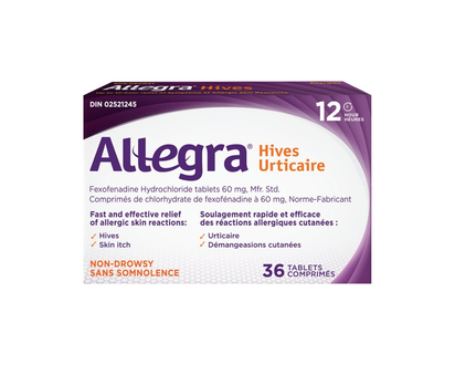 Allegra Hives 12 Hours Tablets - 60mg - 36's