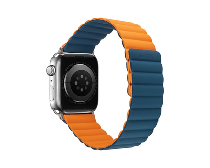 LOGiiX Vibrance Link Strap for Apple Watch - 42/44/45/49mm - Navy/Orange