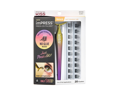 Kiss ImPRESS Press-on Falsies Natural Eyelash Extensions Kit - 20's