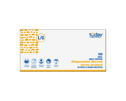 Today by London Drugs Disposable Vinyl Gloves - 100's - Large