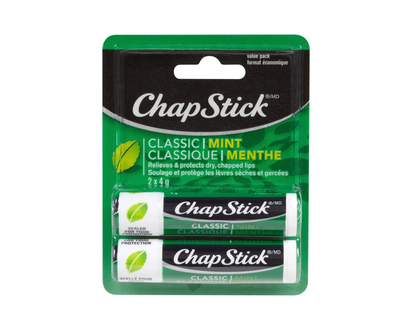 ChapStick Classic Lip Balm - Mint - 2 x 4g