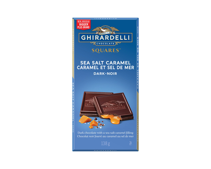 Ghirardelli Squares Dark Chocolate Bar - Caramel & Sea Salt - 138g