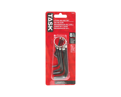 Task Metric Key Chain with Hex Key Set - 8 piece
