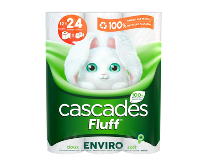Cascades Fluff Enviro Double Roll Bathroom Tissue - 12 Rolls