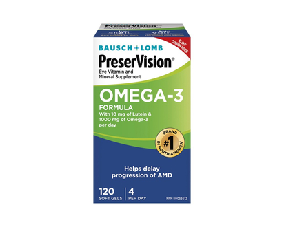 Bausch + Lomb PreserVision Omega-3 Formula Softgels - 120's