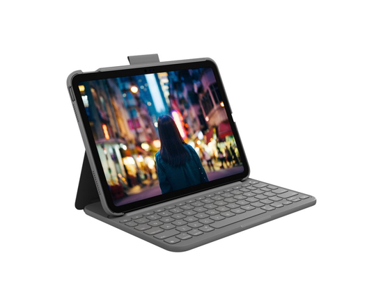 Logitech Slim Folio Keyboard Case for iPad 10th Generation - Oxford Gray - 920-011368
