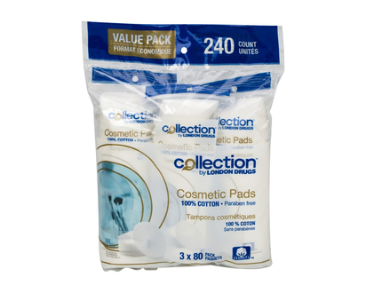 Collection by London Drugs Cosmetic Pads 100% Cotton Value Pack - 3x80s