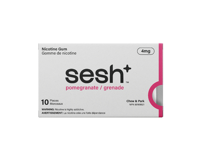 Sesh+ Nicotine Chewing Gum - Pomegranate - 4mg - 10's