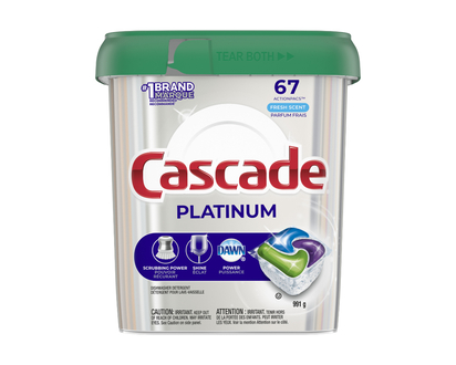 Cascade Platinum Fresh Dishwasher Detergent - XL - 67s