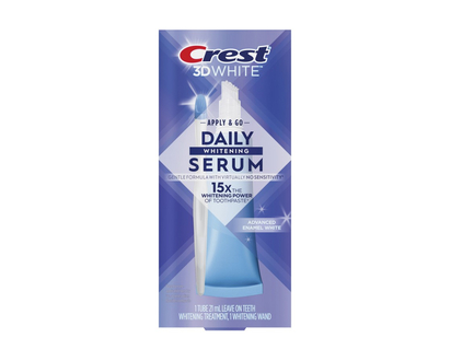 Crest 3D White Apply & Go Daily Whitening Serum - 15X The Whitening Power of Toothpaste - 21ml