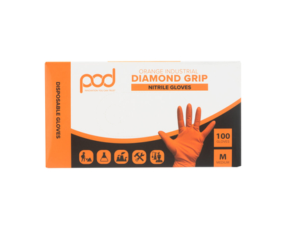 Pod Nitrile Gloves - Orange - GL-209R M