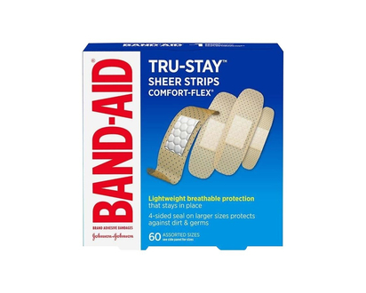 BAND-AID Tru-Stay Sheer Strips Comfort-Flex Bandages - 60's