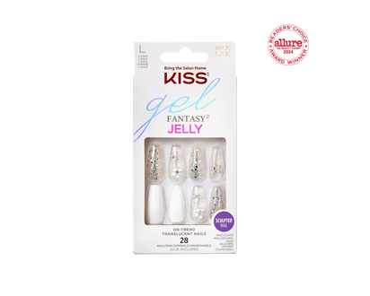 Kiss gel FANTASY Jelly Sculpted Nail Set - Long - Sweet Jelly - 28's