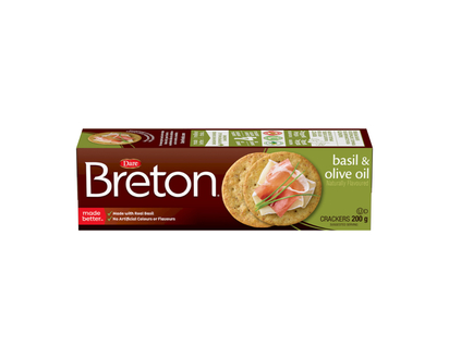 Dare Breton Crackers - Basil and Olive Oil - 200g
