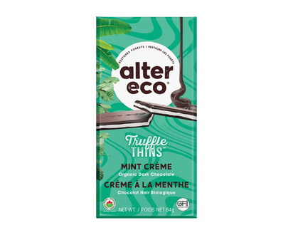 Alter Eco Organic Dark Chocolate Truffle Thins Mint Creme - 84g
