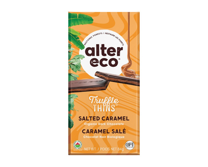 Alter Eco Dark Chocolate Truffle Thins Salted Caramel - 84g