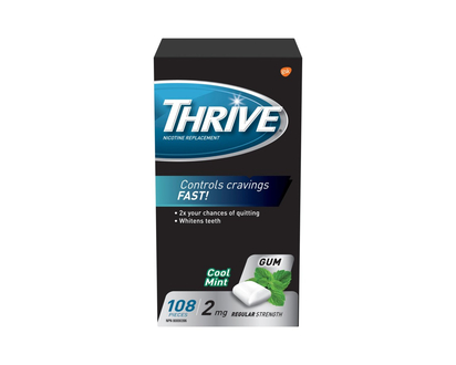 Thrive Regular Strength Nicotine Replacement Gum - 2mg - Cool Mint - 108's