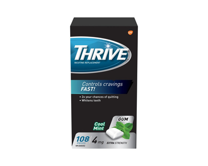 Thrive Extra Strength Nicotine Replacement Gum - 4mg - Cool Mint - 108's