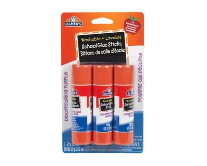 Elmer's Disappearing Purple Glue Sticks - 3x20g