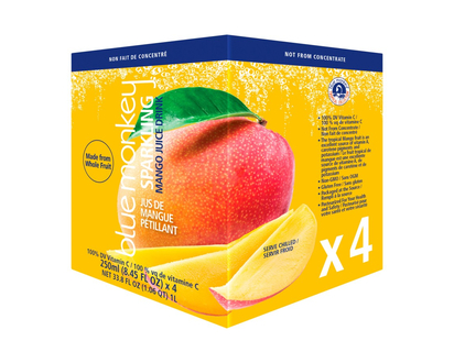Blue Monkey Sparkling Mango Juice - Aluminum - 4x250ml