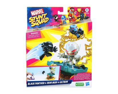 Marvel Stunt Squad - Black Panther and Iron Man vs Ultron Play Set