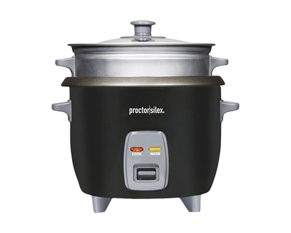 Proctor Silex Rice Cooker & Steamer - Black - 6 cups - 37510