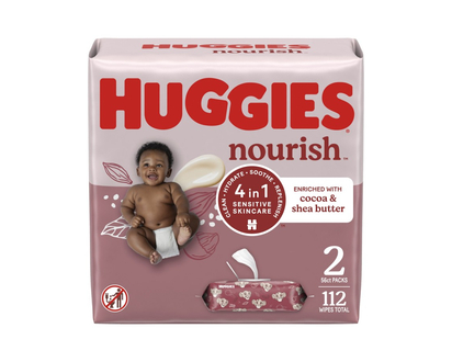 Huggies Nourish 4 in 1 Baby Cleaning Wipes - Disney The Lion King - 2 x 56 Count
