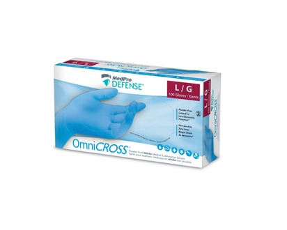 MedPro Defense OmniCROSS Nitrile Gloves - Large - 100 piece