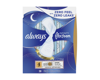 Always Infinity Sanitary Pads - Overnight - Size 4 - 38's