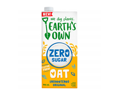 Earth's Own Zero Sugar Oat Milk - Unsweetened Original - 946ml