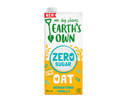 Earth's Own Zero Sugar Oat Milk - Unsweetened Vanilla - 946ml