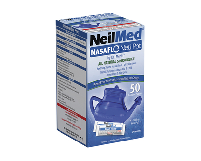 NeilMed NasaFlo Neti-Pot with Premixed Packets - 50s