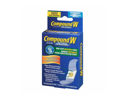 Compound W One Step Invisible Pads Wart Remover - 14s
