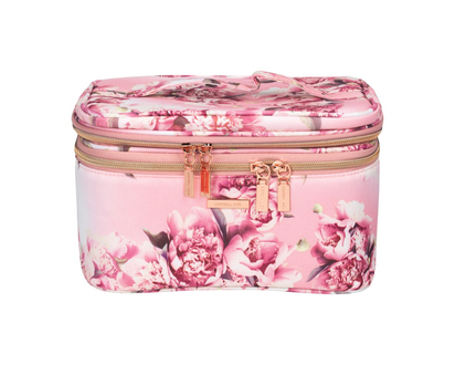 Sophia Joy Floral Double Zip Train Case Cosmetic Bag