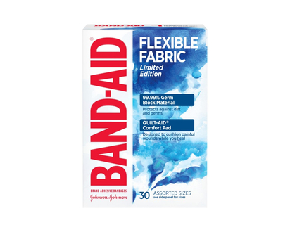 BAND-AID Flexible Fabric Bandages - Watercolor - Assorted - 30's