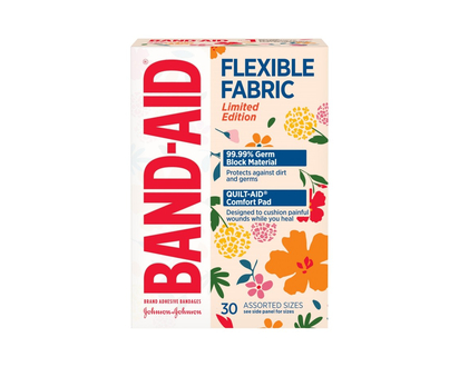 BAND-AID Flexible Fabric Bandages - Wildflower - Assorted - 30's