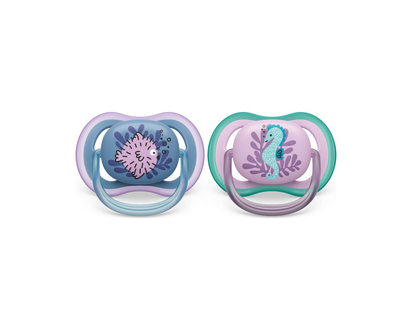 Philips Avent Ultra Air Pacifier Set - 6-18 Months - Puffer Fish / Sea Horse - 2 pack