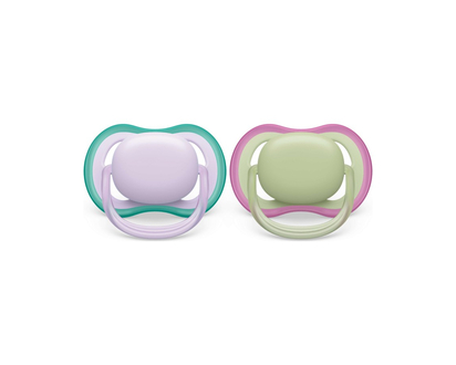 Philips Avent Ultra Air Pacifier Set - 0-6 Months - Fresh Lilac / Pastel Green -&nbsp; 2 pack
