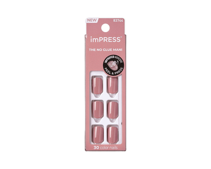 ImPRESS Color Press-on Manicure False Nails Kit - Short - Square - Red Velvet - 30's