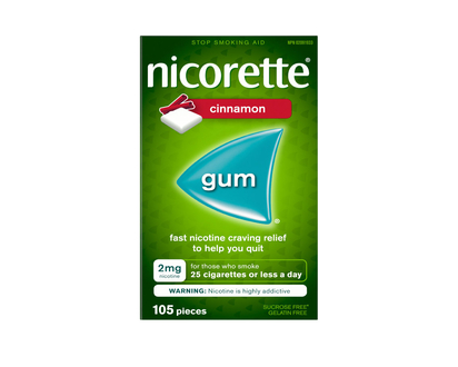 Nicorette Nicotine Gum Stop Smoking Aid - Cinnamon - 2mg - 105s