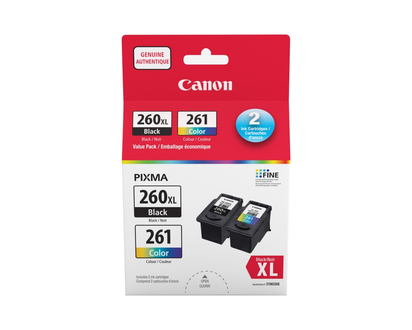 Canon PG-260XL with CL-261 Value Pack Ink Cartridges - 3706C008