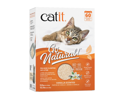 Catit Go Natural Pea Husk Clumping Cat Litter - Vanilla Scented - 5.6kg