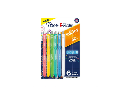 Paper Mate InkJoy Bright! Rollerball Pen Set - Assorted - 6 piece