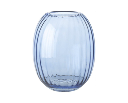 Collection by London Drugs Glass Vase Blue Francesca Dia- Grey - 20x25cm