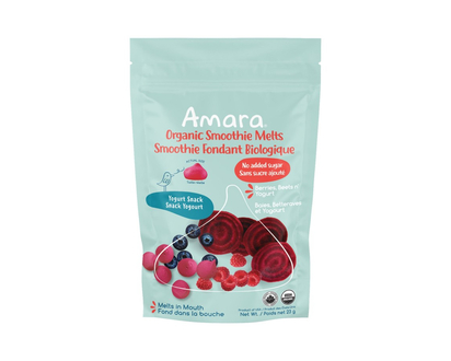 Amara Organic Smoothie Melts Snack - Berries Beets n' Yogurt - 23g