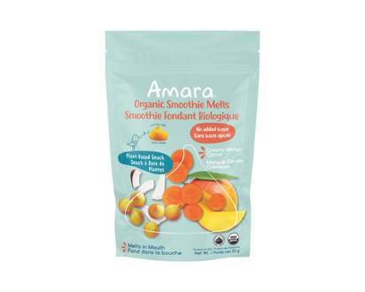 Amara Organic Smoothie Melts Snack - Creamy Mango Carrot - 23g